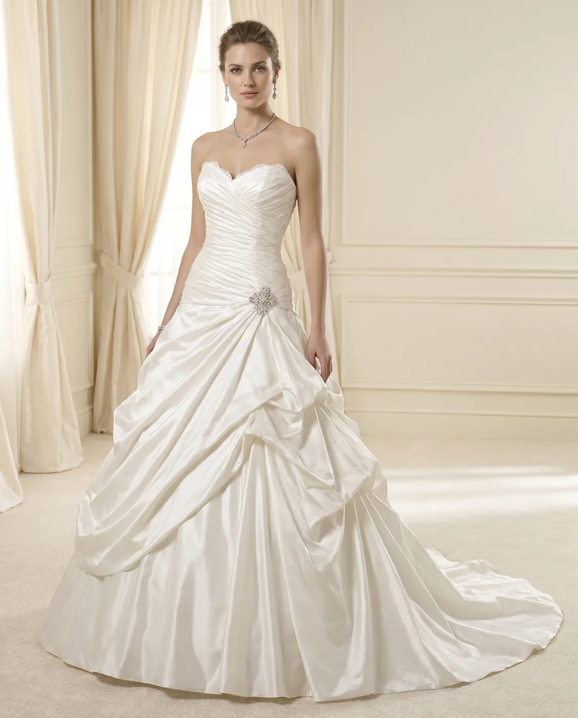 Ivory Rhinestone Hip Ballgown