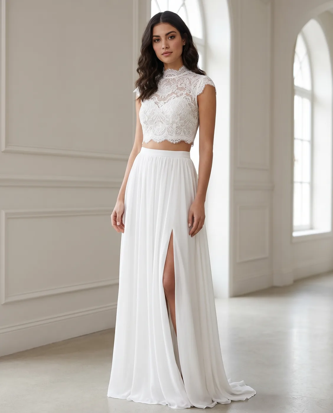 Lace Crop Two-Piece Set