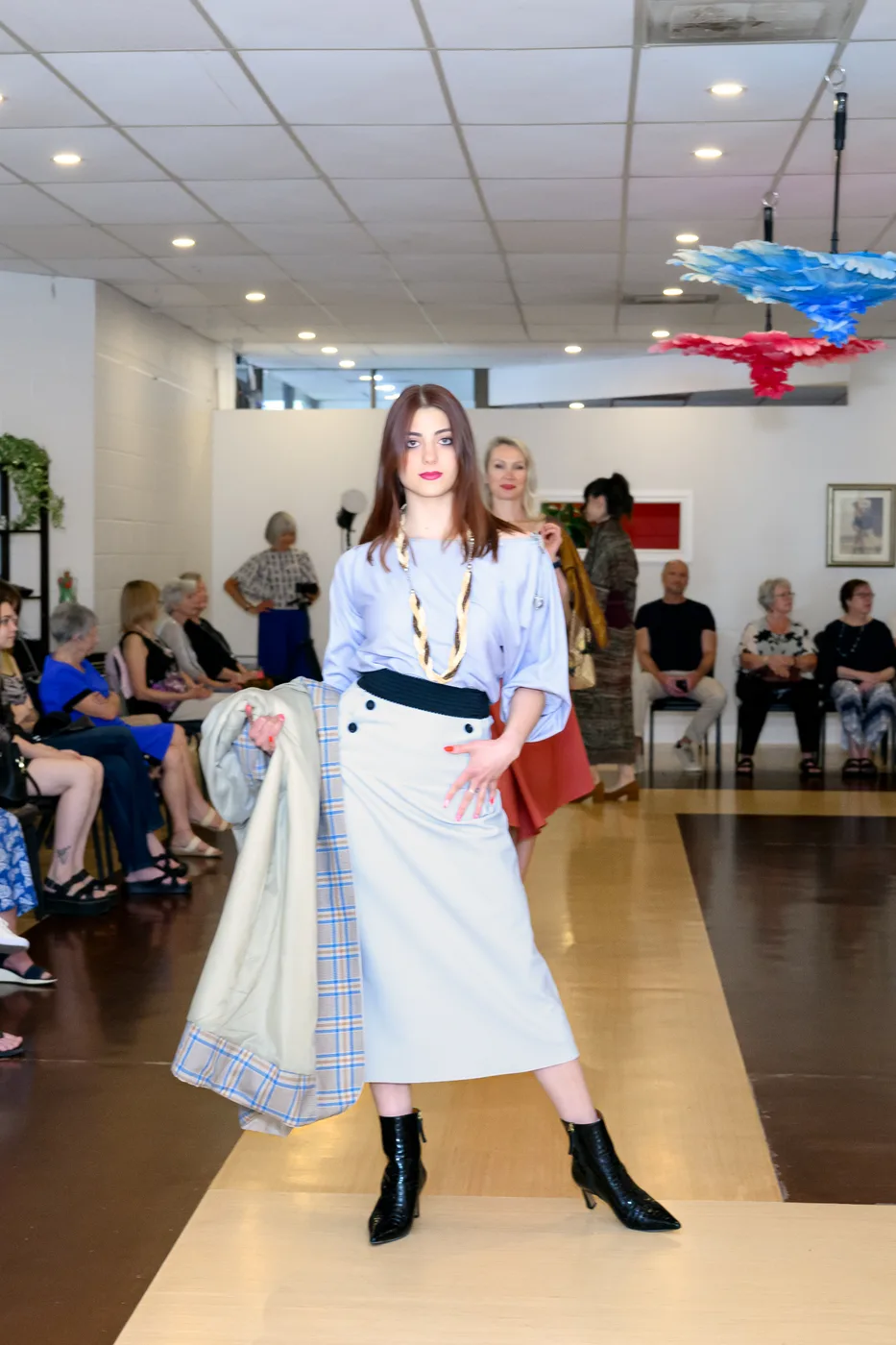 Cornflower Plaid Coat — view 2